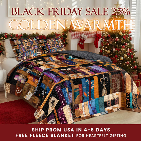 Shineful Quilt 3-Piece Set Library Dreams