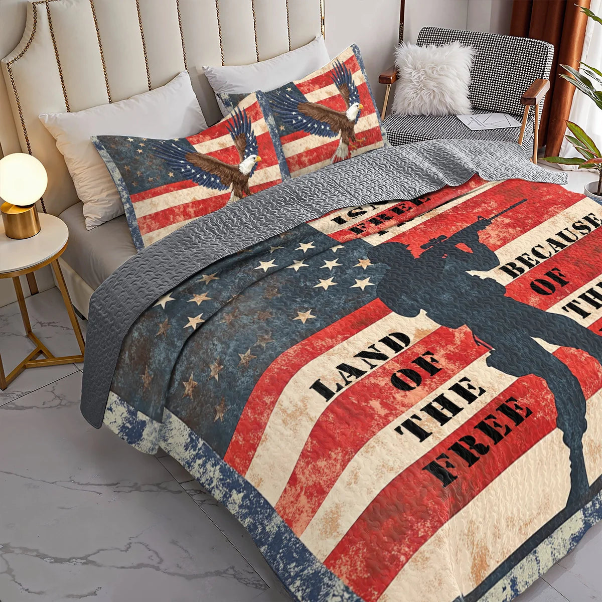 Shineful All Season Quilt 3-Piece Set Freedom's Guardian