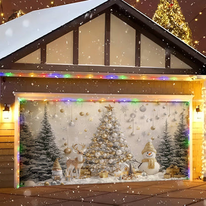 Shineful Garage Door Banner Decoration Golden Winter