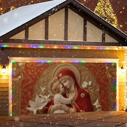 Shineful Garage Door Banner Decoration Sacred Embrace