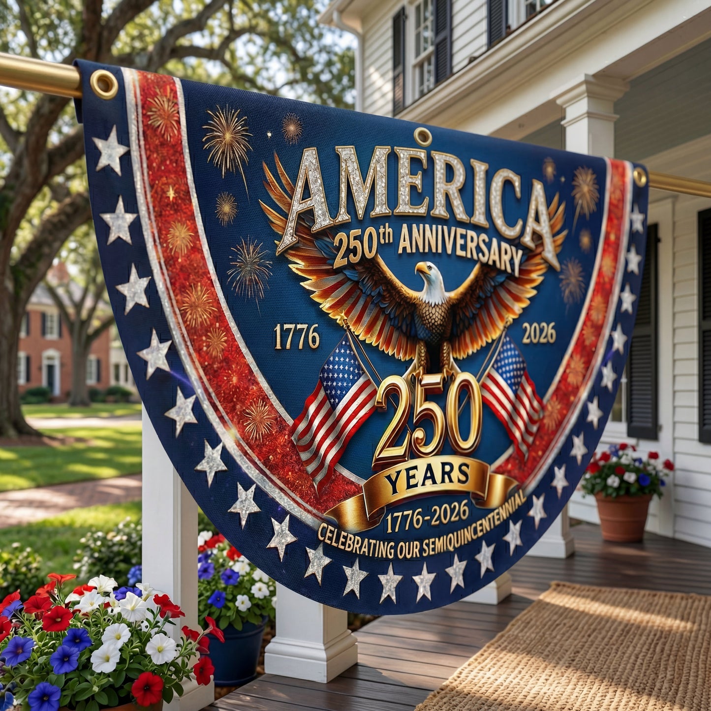 Shineful Decorative Fan Flag Grand Eagle Celebration – America 250th Anniversary