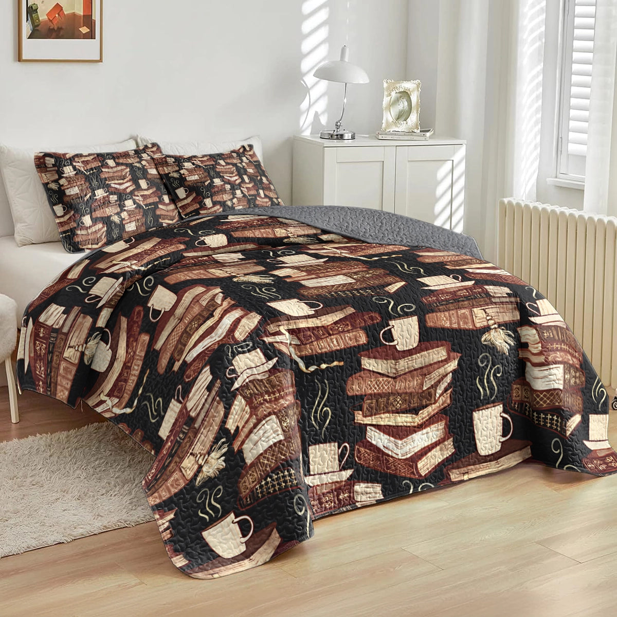 Shineful All Season Quilt 3-Piece Cozy Reading's Magic