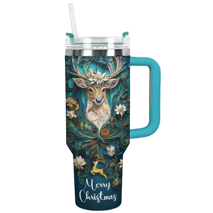 Shineful Glossy Tumbler Vintage Christmas Reindeer