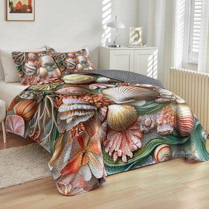 Shineful All Season Quilt 3-Piece Set Seashell Dream