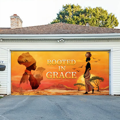 Shineful Garage Door Banner Decoration Rooted in Grace