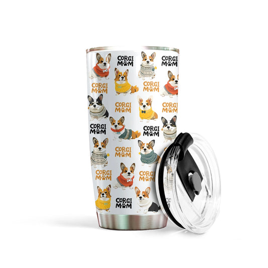 Shineful 20oz Tumbler Delight Colorful Corgi Mom