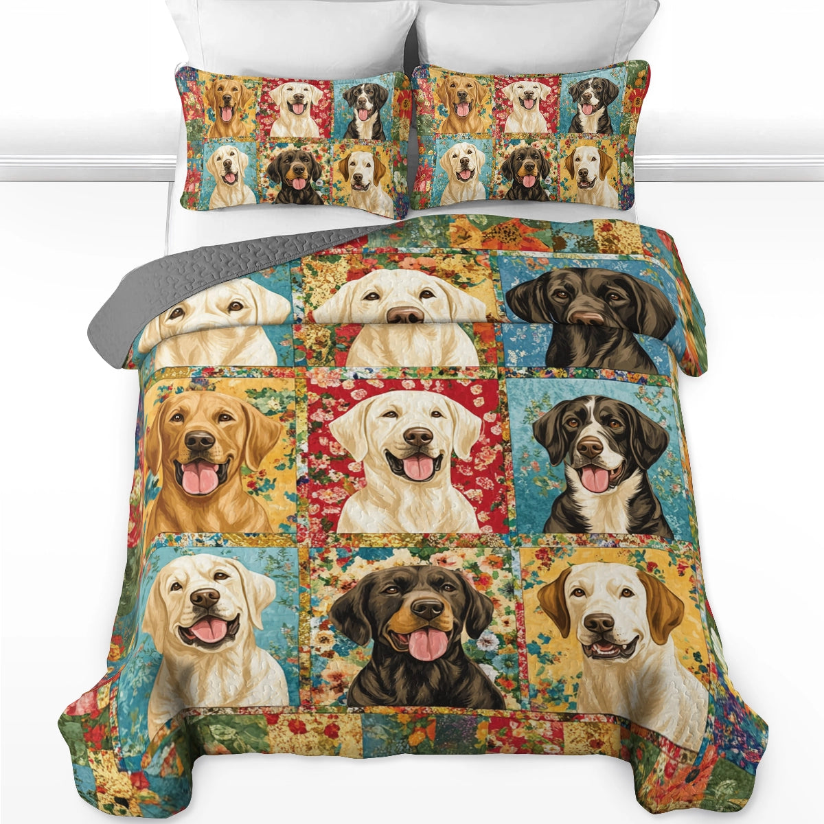 Shineful All Season Quilt 3-Piece Set Labrador Love