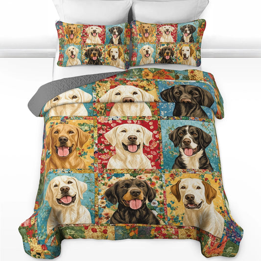 Shineful All Season Quilt 3-Piece Set Labrador Love