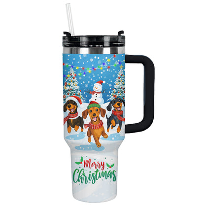 Shineful Tumbler Cheerful Christmas Dachshund