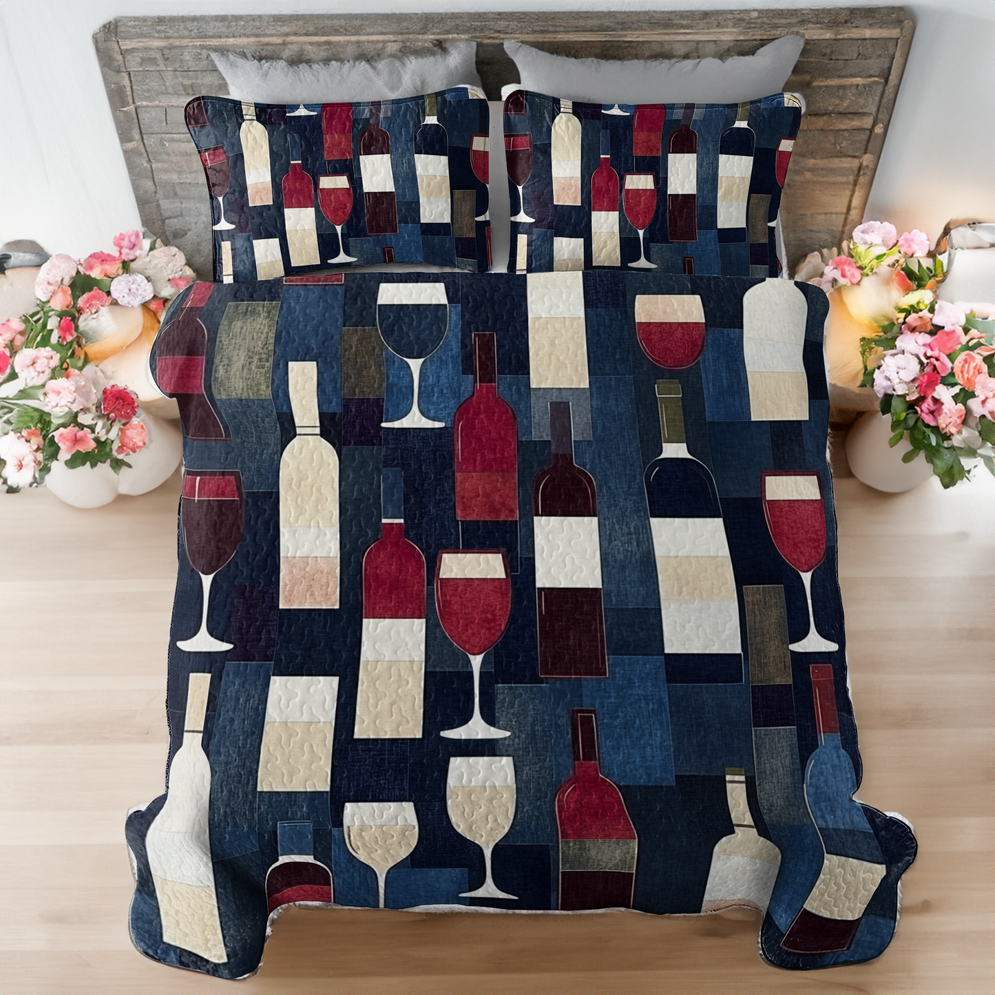 Shineful All Season Quilt 3-Piece Set Bewitching Wine