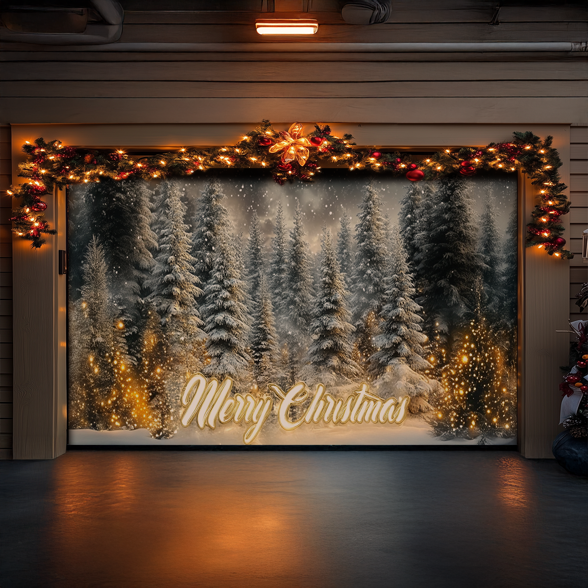 Shineful Garage Door Banner Decoration - Winter Wonderland Glow