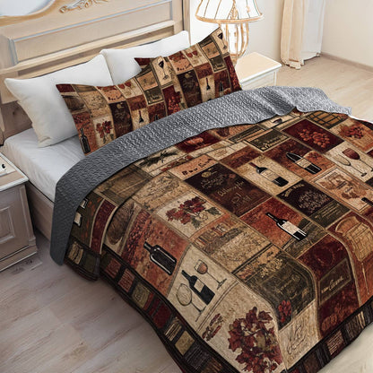 Shineful All Season Quilt 3-Piece Set Winsome Wine