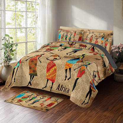 Shineful All Season Quilt 3-Piece Set African Rhythm