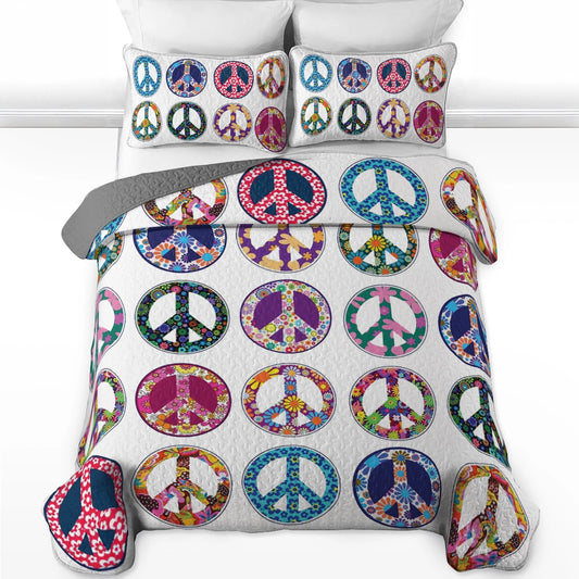 Shineful All Season Quilt 3-Piece Set - Hippie Peace