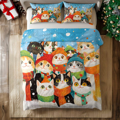Shineful All Season Quilt 3-Piece Set Cozy Cat Crew