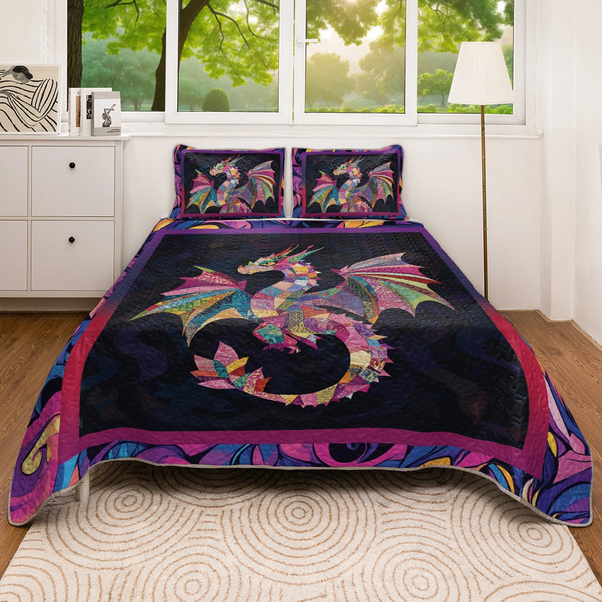 Shineful All Season Quilt 3-Piece Set - Prism Dragon