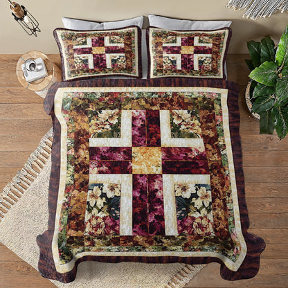 Shineful All Season Quilt 3-Piece Set - God Faithful Floral