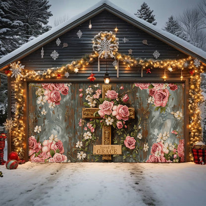 Shineful Garage Door Banner Decoration Saved The Grace