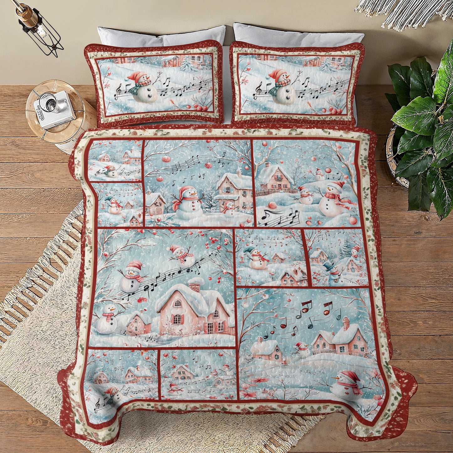 Shineful All Season Quilt 3-Piece Set Christmas Snowy Serenade