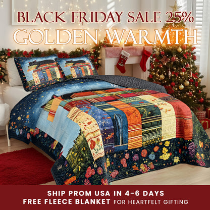 Shineful Quilt 3-Piece Set Cozy Cat