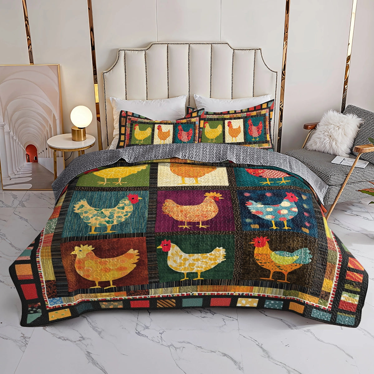 Shineful All Season Quilt 3-Piece Set - Farm Fresh Chicken