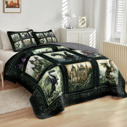 Shineful All Season Quilt 3-Piece Set - Dragon's Castle