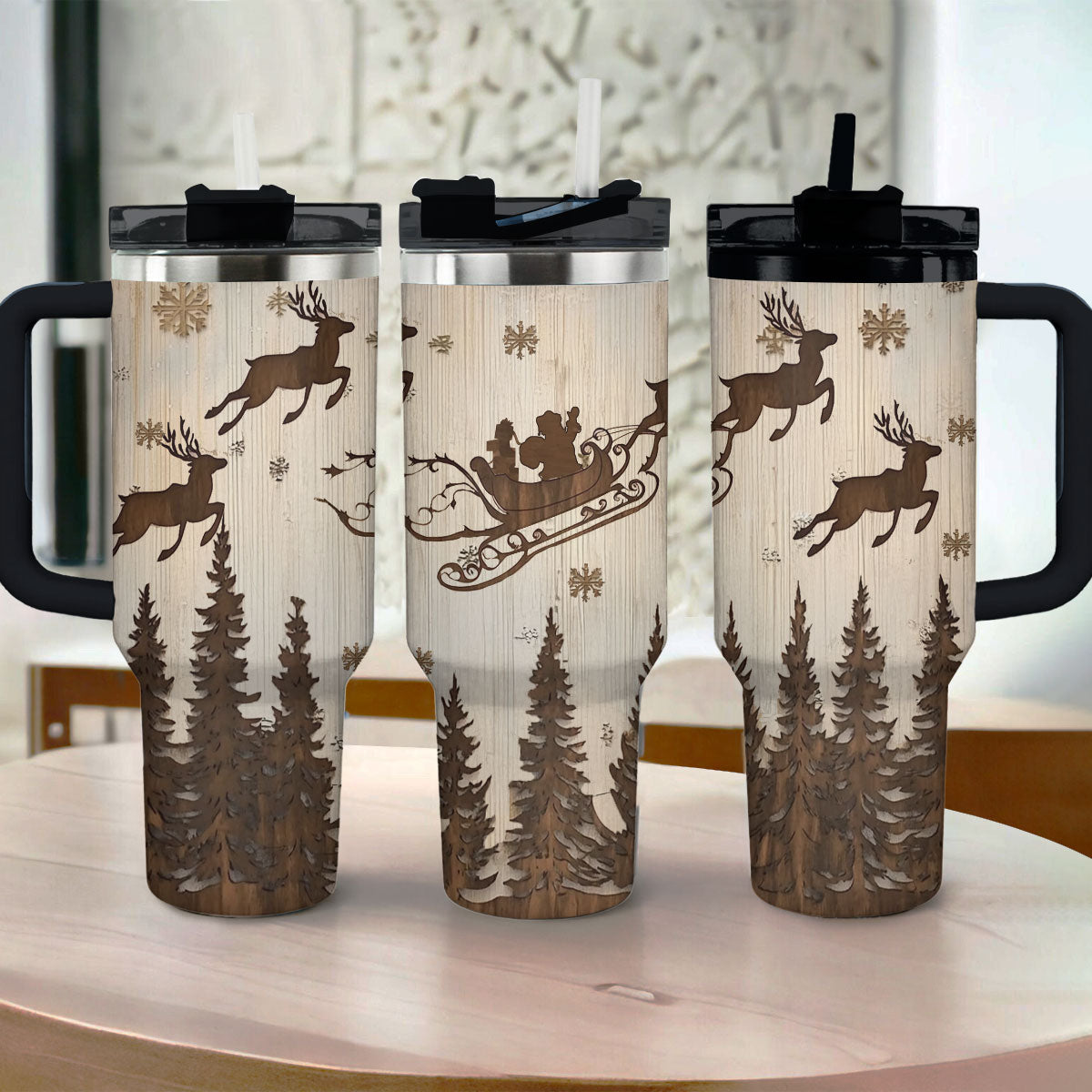Shineful Glossy Tumbler Winter Sleigh Ride