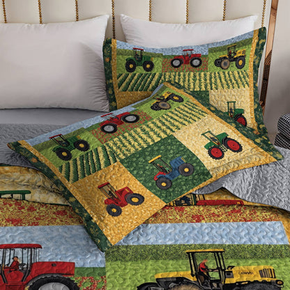 Shineful All Season Quilt 3-Piece Set - Farmer Tractor Tales