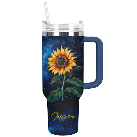 Shineful Personalized Tumbler Sunflower Midnight