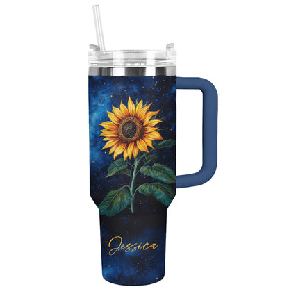 Shineful Personalized Tumbler Sunflower Midnight