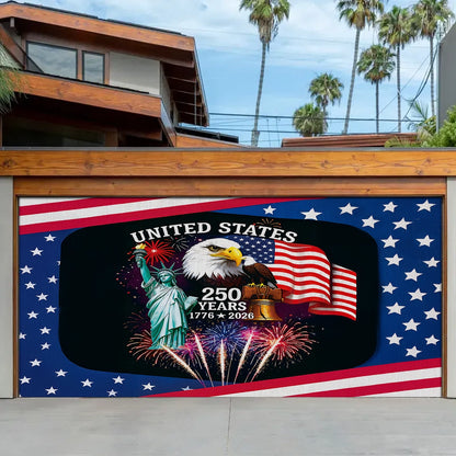 Shineful Garage Door Banner Decoration Let Freedom Rise United States