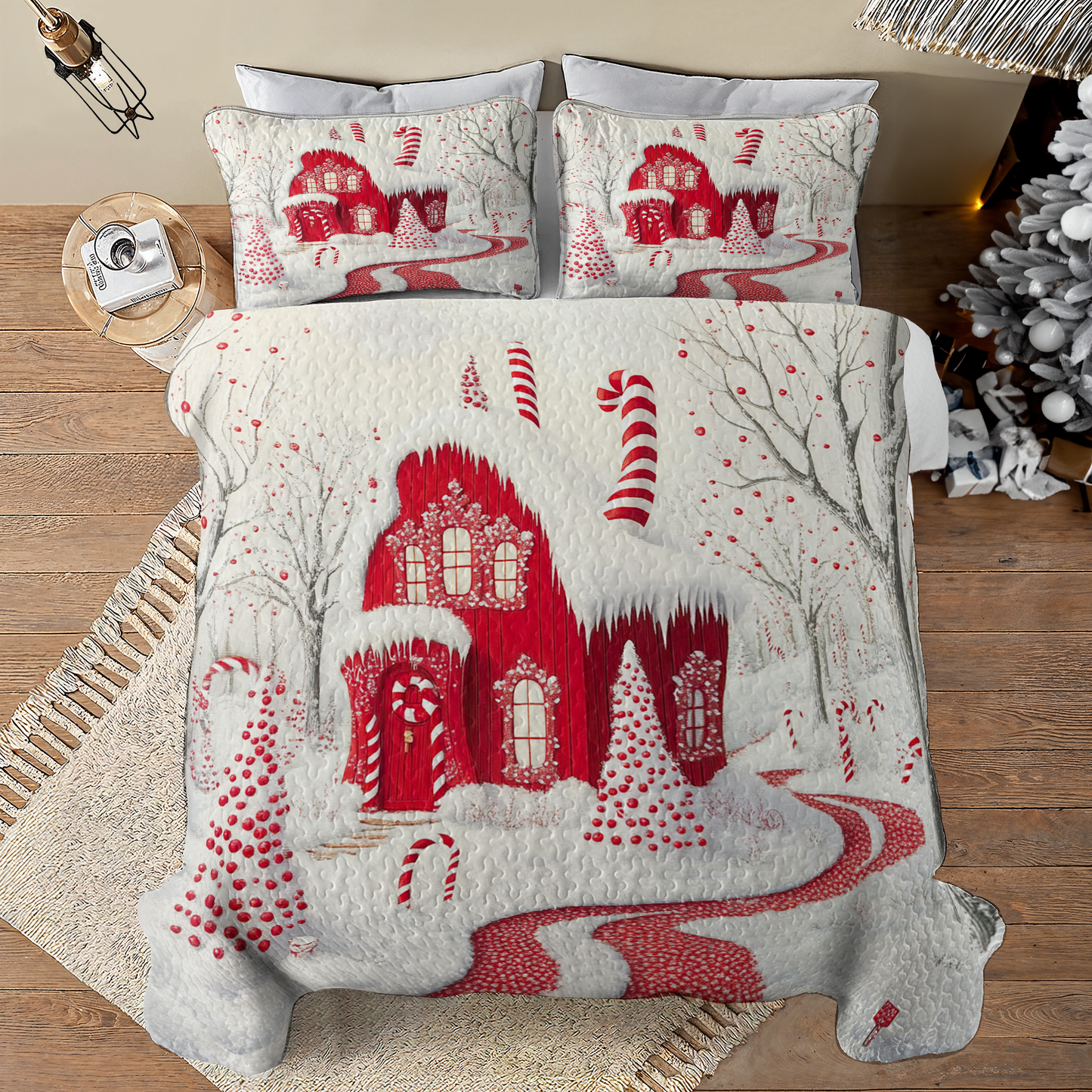 Shineful All Season Quilt 3-Piece Set Gentle Red House