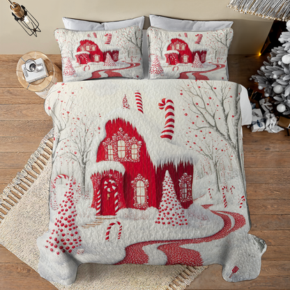 Shineful All Season Quilt 3-Piece Set Gentle Red House