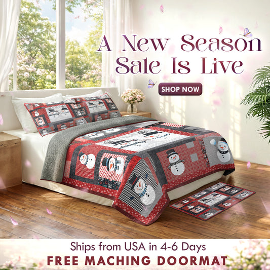 Shineful Quilt 3-Piece Set Playful Snowmen