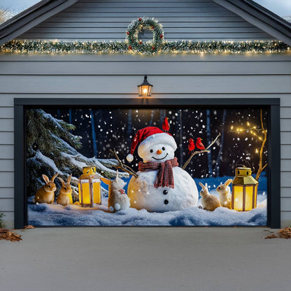 Shineful Garage Door Banner Decoration Winter Night