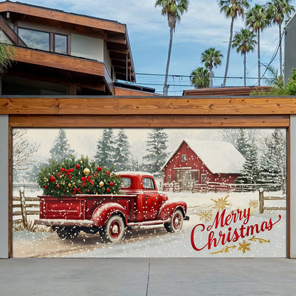 Shineful Garage Door Banner Decoration Christmas Farm