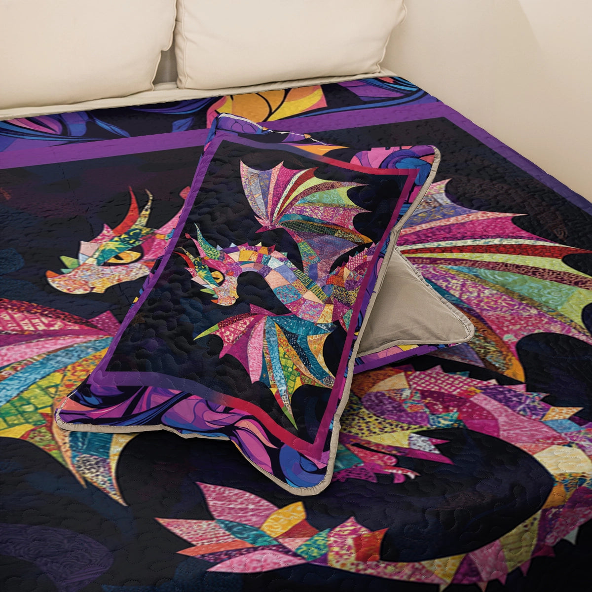 Shineful All Season Quilt 3-Piece Set - Prism Dragon