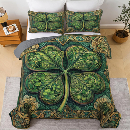 Shineful All Season Quilt 3-Piece Set - Celtic Shamrock