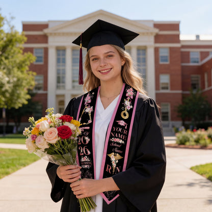 Shineful Graduation Sash Personalized Nursing Elegance