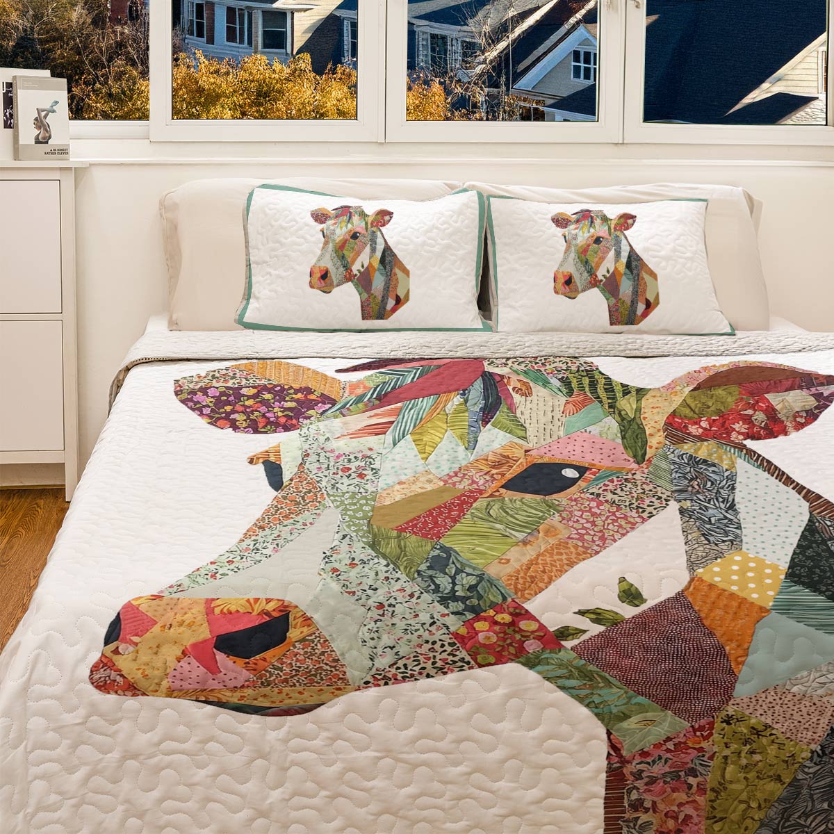 Shineful All Season Quilt 3-Piece Set - Moo-saic Meadow