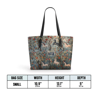 Shineful Leather Tote Bag - Mystical Steeds