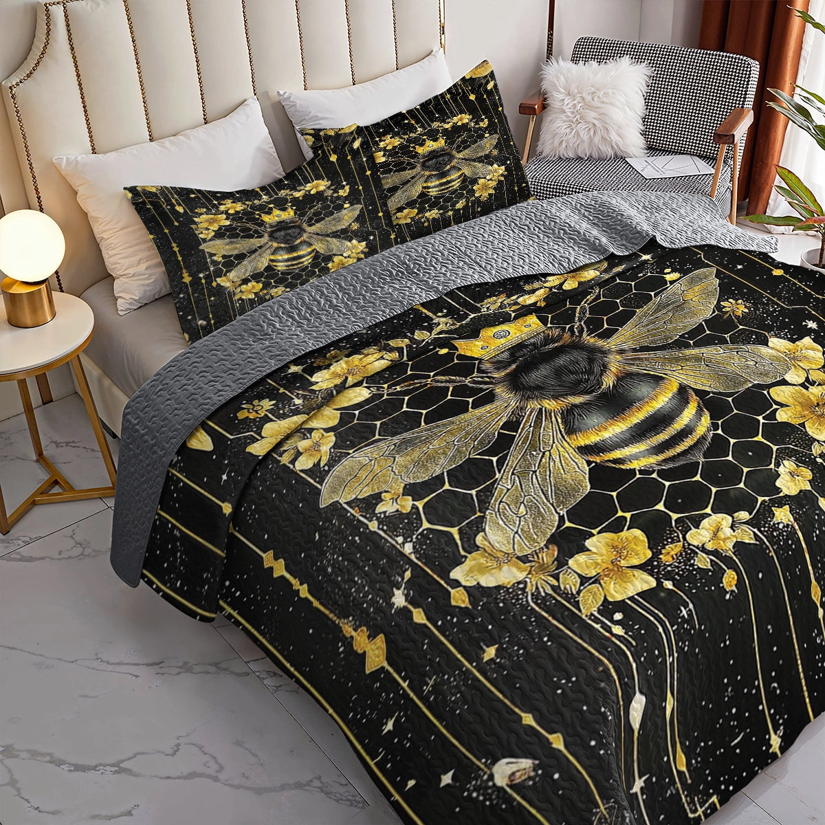 Shineful All Season Quilt 3-Piece Set - Queen Bee Elegance
