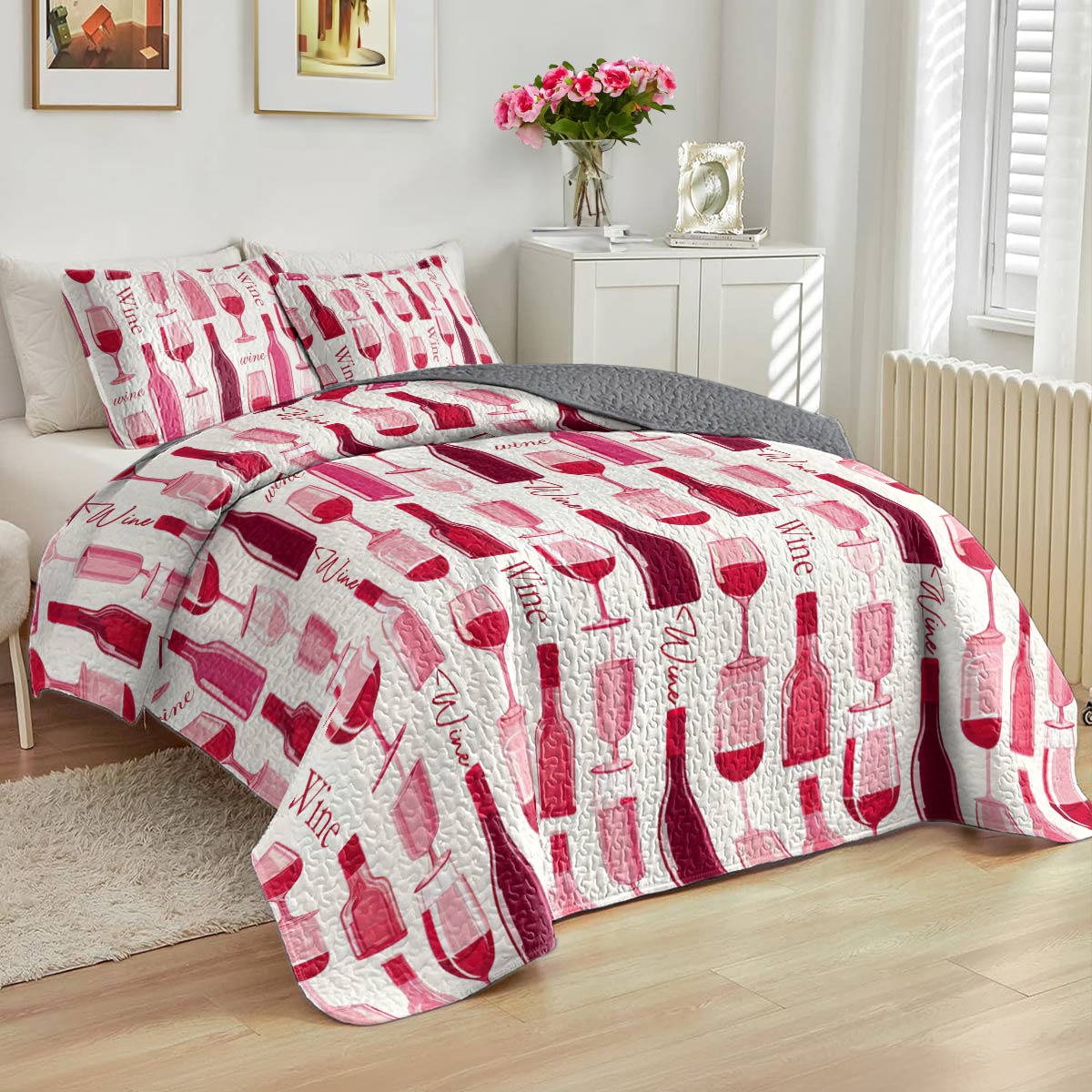 Shineful All Season Quilt 3-Piece Set Wine Dreams