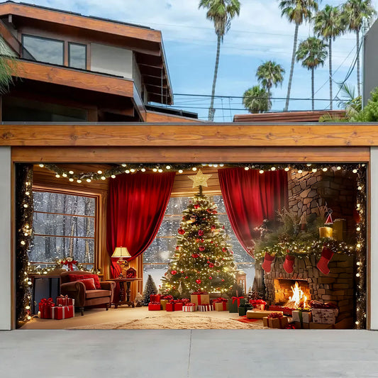 Shineful Garage Door Banner Decoration Cozy Christnmas