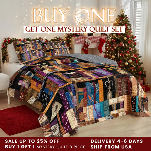 Shineful Quilt 3-Piece Set Library Dreams