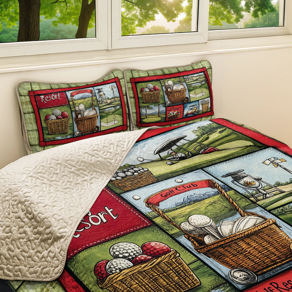 Shineful All Season Quilt 3-Piece Set Golf Beautiful Dreams