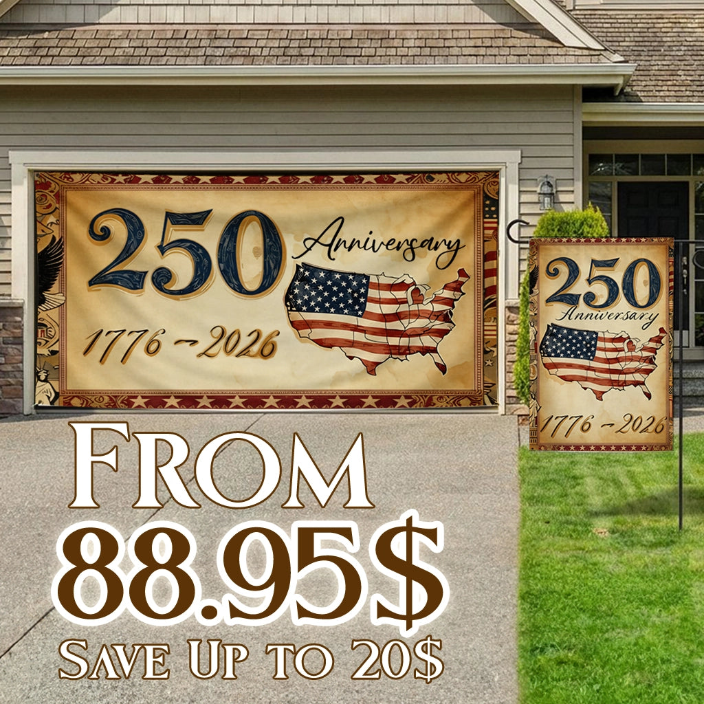 Shineful Bundle Garage and Garden Flag - 250 Years of American Heritage