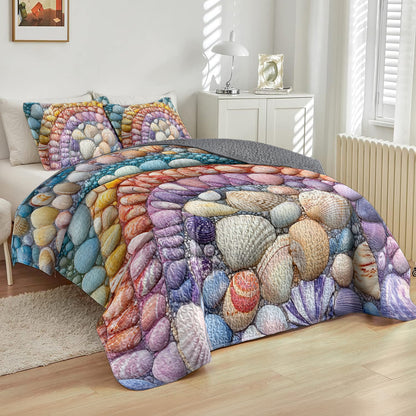 Shineful All Season Quilt 3-Piece Set Rainbow Seashell