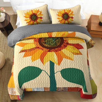 Shineful All Season Quilt 3-Piece Set Sunflower Sunshine