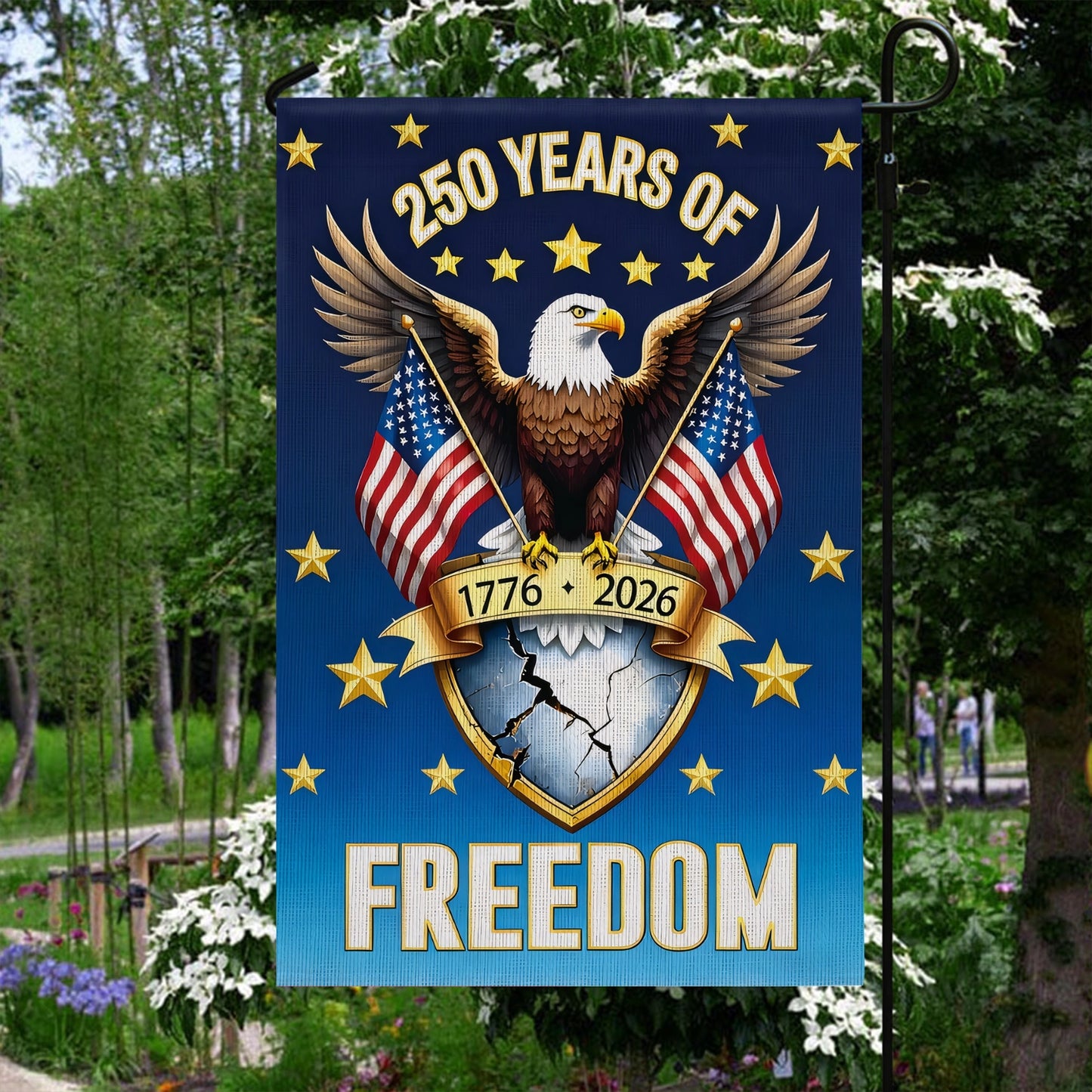 Shineful Gargen Flag 12" x 18" - The Freedom Crest of America